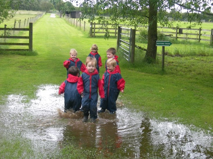 Playing in puddles